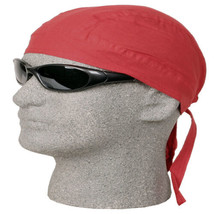 RED FITTED TIED HEAD BANDANA w/TIES Skull Cap Wrap DOO Do Du RAG Doorag ... - £5.49 GBP