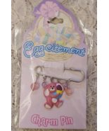 New Pink Easter Bunny Charm Pin or Brooch Cute Spring Jewelry Rabbit wit... - £7.58 GBP