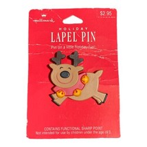 Vintage Hallmark Holiday Lapel Pin Christmas Smiling Reindeer *New - $7.00