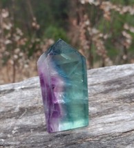 Fluorite Tower 73.6g, Seafoam Green And Purple 2.3&quot; X 1.2&quot; Genuine Polis... - $28.85