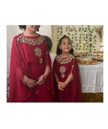 RED Kaftan Dress Kids Girls Moroccan Maxi Long Gown Stylish Kimono Ramad... - $1,337.35 MXN