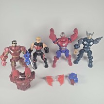 Marvel Super Hero Mashers Lot Of 4 Captain America Iron Man Thor Missing Pieces - £10.07 GBP