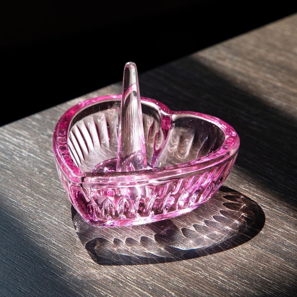 H&D HYALINE & DORA Crystal Heart Rings Holder for Jewelry 3.07"D x 3"W x 2.36"H - $14.85