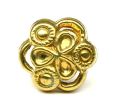 Ethnic Floral Indian nose Stud, Antique gold finish Push Pin nose ring - £12.99 GBP