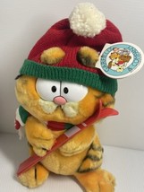 NEW Garfield Plush Skiing Dakin Cat W Skis Hat Scarf Winter Dakin  Fun Vintage - $14.01