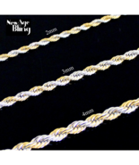 StainlessSteel Rope Chain Two Tone Plated 16&quot;-30&quot; Men Women Twist Neckla... - £6.01 GBP+