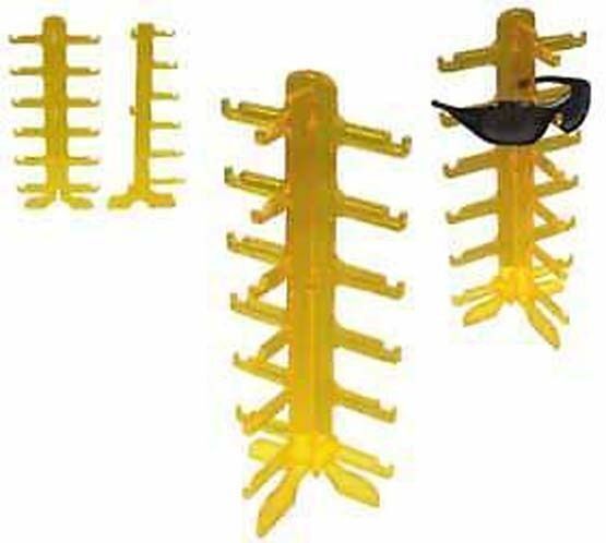 NEW YELLOW 6 PAIR SUNGLASS DISPLAY RACK eyewear holder glasses counter d... - $9.49
