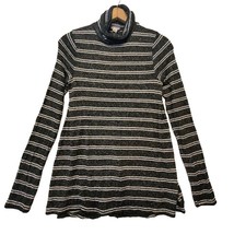 Merona Black White Striped Cowl Turtleneck Long Sleeve Sweater Size XS - £9.14 GBP