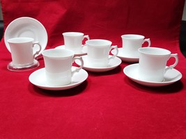 Salisbury England Set of 6 Bone China Pure White Demitasse 4 oz Cups and... - $55.63