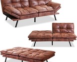Convertible Memory Foam Futon Bed Modern Love Seat Sofa Sleeper Couch Fo... - £371.77 GBP
