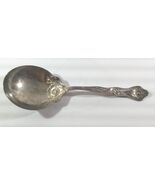 Antique 8 7/8" SILVERPLATE Solid Smooth BERRY/CASSEROLE SPOON POPPY II R... - $47.99