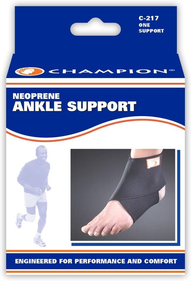 Champion Neoprene Ankle Support Black C-217 Great for Sports XL - $14.55
