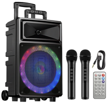 Karaoke Machine with 2 Wireless Microphones, Bluetooth Speaker, Portable... - $152.50 CAD