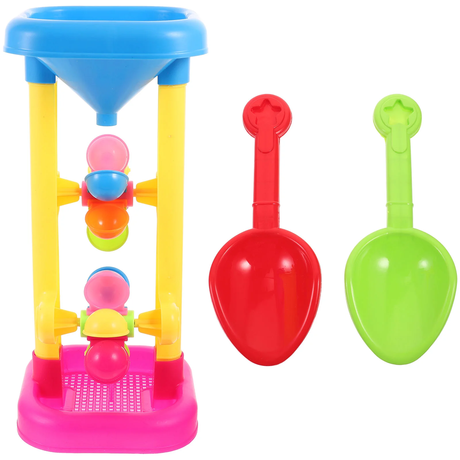 Sand Beach Toy Water Toys Wheel Kids Hourglass Sandbox Tower Funnel Outdoor - £11.17 GBP