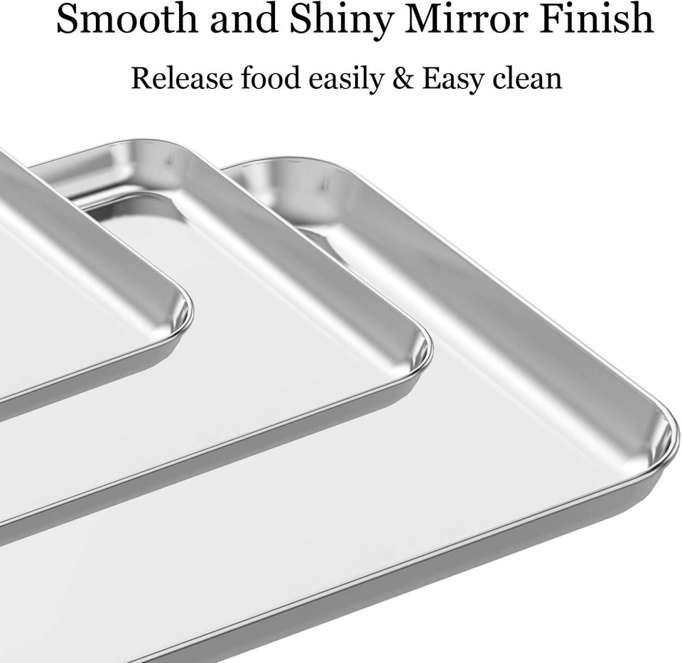 Stainless Steel Cookie Sheet Set - 3 Sizes for Versatile Baking & Roasting Item image 5