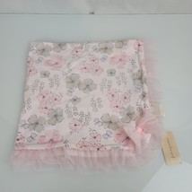 First Impressions White Pink Gray Flower Butterfly Baby Blanket Girl Cotton NEW - £46.73 GBP