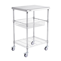 VEVOR Kitchen Cart,  with 470LBS Capacity, with 76mm Basket Curved Handle  - $99.99