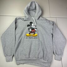 Vintage Disney Mickey Mouse Hoodie Sweatshirt Gray Adult Size Large Women - $34.73 CAD