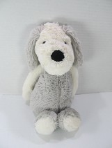 Jellycat Bashful Puppy Dog Chaucer Gray White Sheep Dog 12&quot; Plush - £20.70 GBP