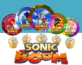 12 Sonic The Hedgehog Inspired Party Picks, Cupcake Picks,Cupcake Topper... - $13.99