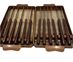 Vintage Stanhome 12 Serrated Knife Sets in 2 Holders - $21.84