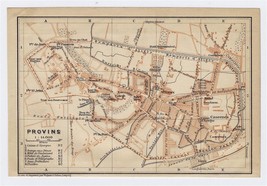 1919 Original Antique City Map Of Provins / France - £13.44 GBP