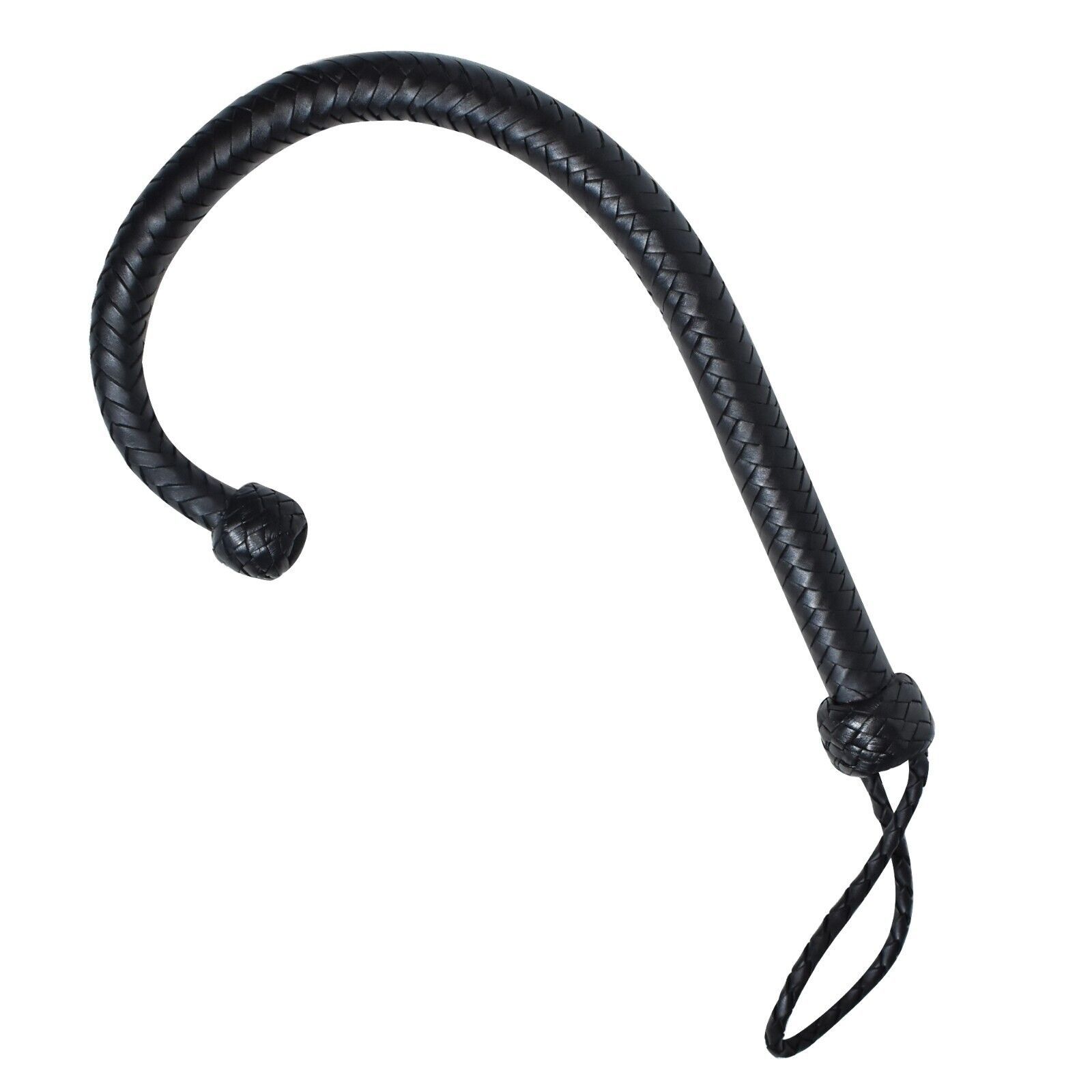 Real RIDING CROP WHIP  23 inches Black Leather Functional Horse Costume ... - $23.36