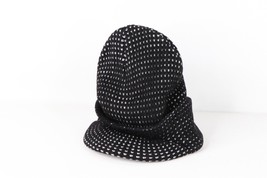 NOS Vintage 90s Streetwear Womens Brimmed Knit Winter Beanie Hat Cap Black - $28.66