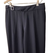 Briggs Black Dress Pants Women&#39;s Size 10 Bootcut Trouser Slacks Silver Buckle - £11.00 GBP