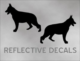 2X Reflective Decal Sticker German Shepherd guard dog pet for car or Mailbox BK - £12.50 GBP