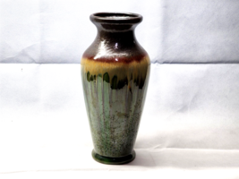 Vintage Handmade DRIP GLAZED Earthenware Stoneware 14½” Vase - Unknown M... - £35.23 GBP