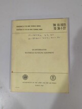 Quartermaster Materials Handling Equipment TM-1619 to 36-1-22 1963 - $480.30 MXN
