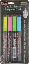 Bistro Chalk Marker Fine Point Set 4/Pkg-Fluorescent Pink, Blue, Green &amp; Yellow - £14.23 GBP