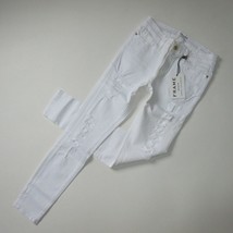 NWT FRAME Le Skinny de Jeanne in Blanc Color Rip Destroyed Stretch Jeans 31 - £24.88 GBP