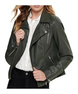 Leather Jacket Women Womens Biker Size Moto Motorcycle Soft Vintage Zip ... - $2,580.42 MXN
