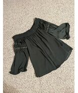 Jennifer Lopez Dark Green Off Shoulder Blouse 3/4 Sleeves And Metallic A... - $11.44 CAD