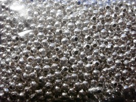 Sterling silver plated 3mm seamed smooth round spacer beads 1000 pc lot ... - £3.90 GBP