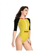 Yellow Long Sleeve One Piece Swimsuit - £40.97 GBP
