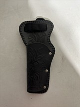 HOLSTER TOY GUN HOLDER BLACK PLASTIC TOOLED WESTERN STYLE UNMARKED HORSE... - $14.85