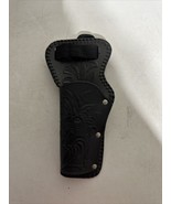 HOLSTER TOY GUN HOLDER BLACK PLASTIC TOOLED WESTERN STYLE UNMARKED HORSE... - $20.36 CAD