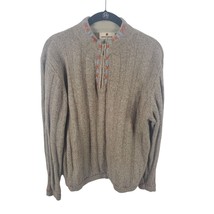 Woolrich Pullover Sweater Large Womens Brown Quarter Zip Long Sleeve Top - £16.62 GBP