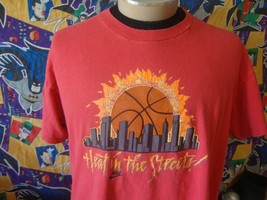 Vintage 90&#39;s Nike Heat In the Streets Basketball Gray Tag T Shirt XL  - $149.58
