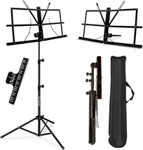 Music Stand 2 in 1 Dual-Use Folding Sheet Music Stand. Desktop Book &amp; Ca... - £22.01 GBP