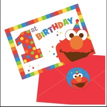 Elmo Turns One Birthday Invitations Save The Date Party Supplies 8 Per Package - £4.79 GBP