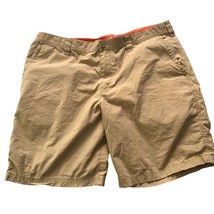 Columbia Sportswear Mens Tan Khaki Flat Shorts Size 38W Chino 100% Cotton - £20.27 GBP