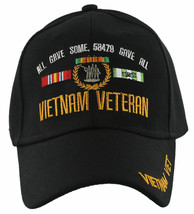 New! All Gave Some, 58479 Gave All Vietnam Veteran Ball Cap Hat Black - £13.36 GBP