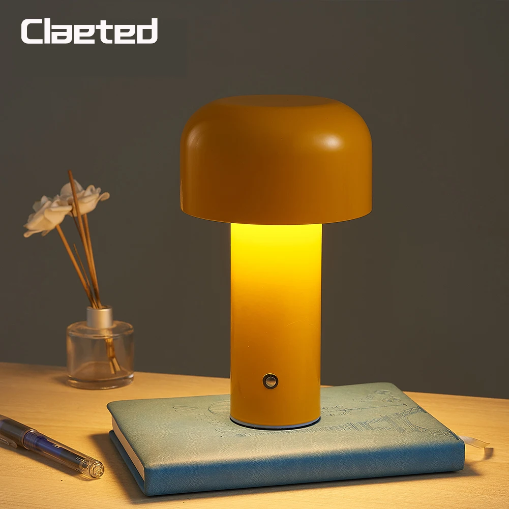 Italian Designer Mushroom Table Lamp Portable Cordless Touch Rechargeabl... - $26.00
