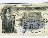 1941 House of Representatives Members Pass Le Roy D Downs Connecticut - £27.23 GBP