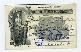 1941 House of Representatives Members Pass Le Roy D Downs Connecticut - £27.22 GBP