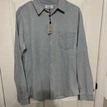 Rowan Mens Medium Pecos Chambray Cotton Shirt Long Sleeve Button Up Ches... - $116.88
